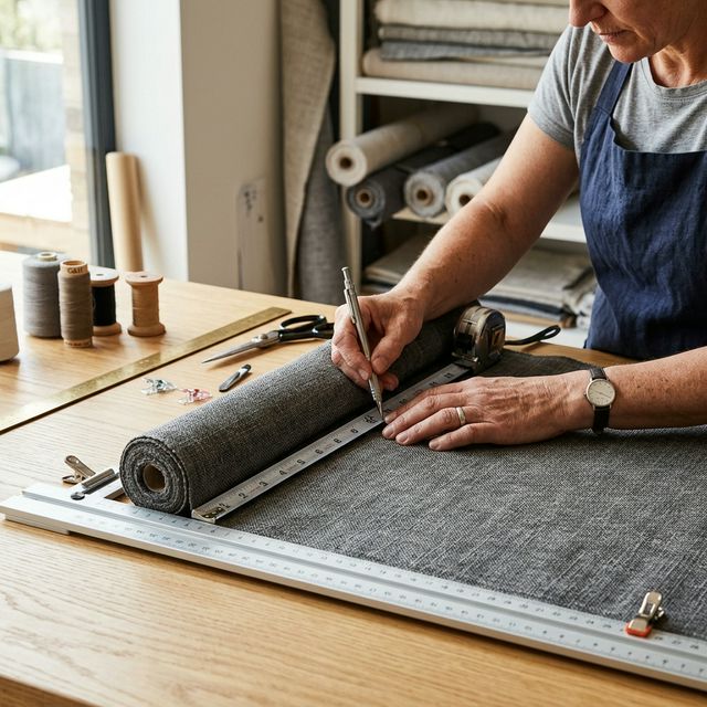 Crafted window blinds in a warm, design-focused interior